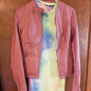 express pink leather jacket